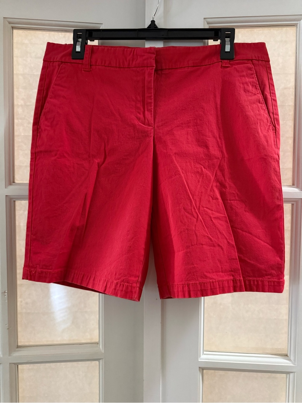 J. Crew Red Cotton Bermuda Shorts